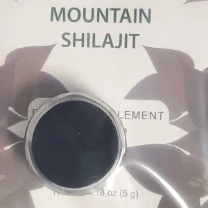Mountain Shilajit Moomiyo Product in Clear Container.