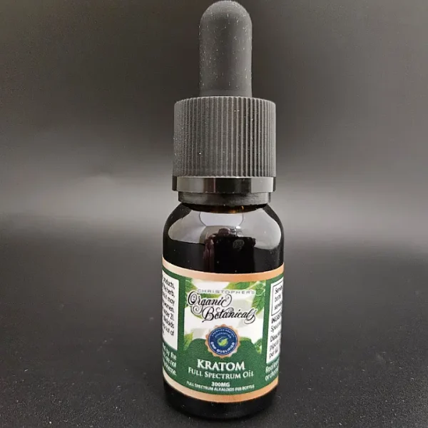 Full Spectrum Kratom Oil: Bottle Visual Representation.