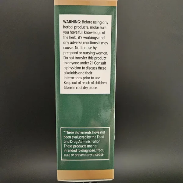 Important Warning Label: Full Spectrum Kratom Oil.