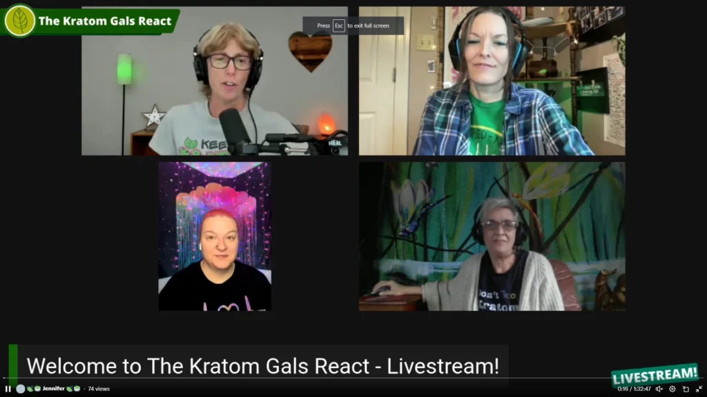 The Kratom Gals React: Engaging in their weekly live stream discussions on YouTube and Twitter.