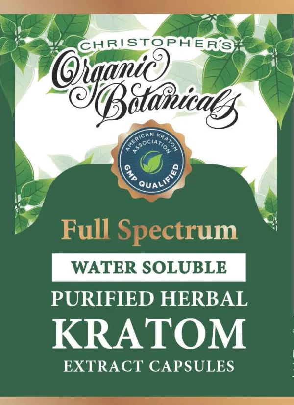 COB Purified Kratom Plus Capsules: Front Label View.