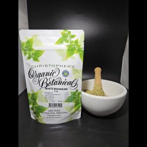 A finely milled batch of White Mahakam kratom powder (#153208), showcasing its rich, light green hue and smooth texture, sourced from the Mahakam region.