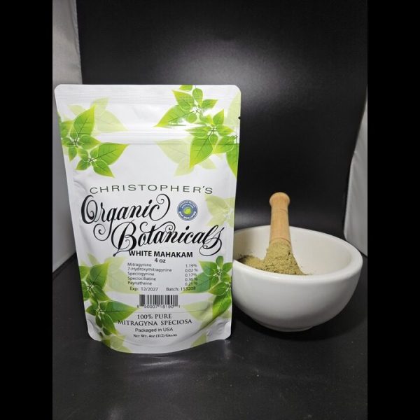 A finely milled batch of White Mahakam kratom powder (#153208), showcasing its rich, light green hue and smooth texture, sourced from the Mahakam region.